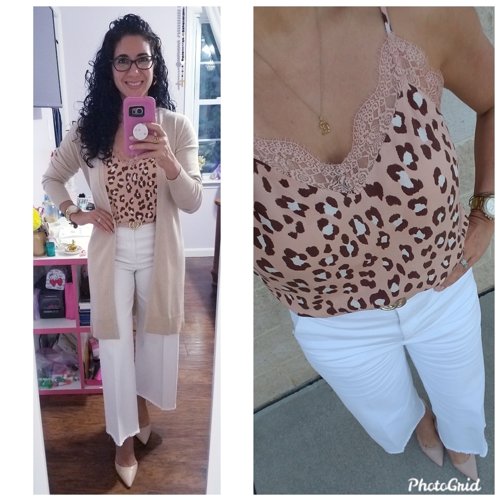 Express White Cropped Wide Leg Pants